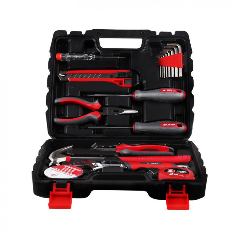 德力西（DELIXI） DHCHT1015T 家用五金工具箱 15件套 （单位：箱）  黑色