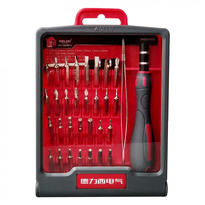 德力西（DELIXI） DHCHT1033D 精密螺丝刀组合 33件套 （单位：盒）  黑色
