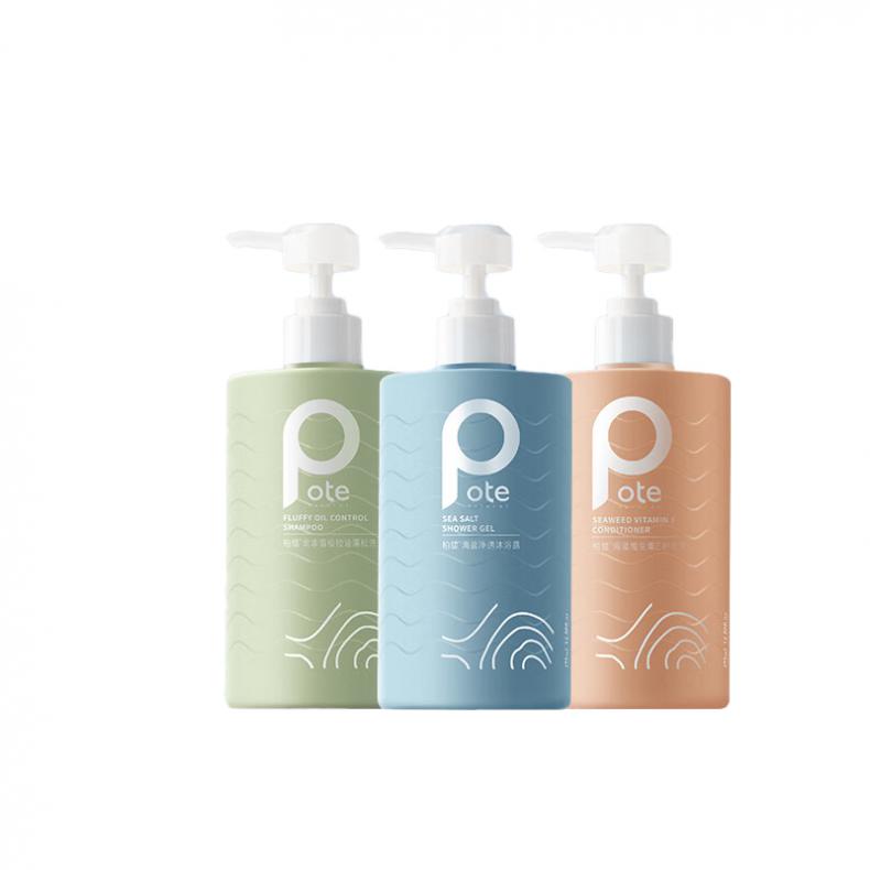 柏缇（POTE） 家庭装 洗护沐浴套装 475ml/瓶 3瓶/套 （单位：套） 除螨沐浴露+控油洗发水+顺滑护发素 