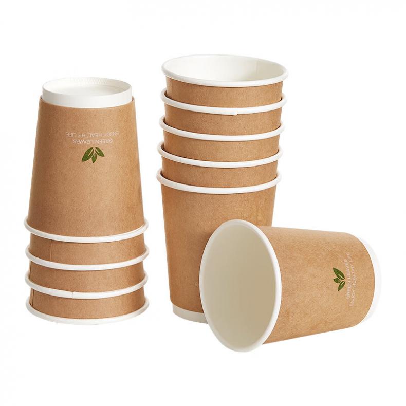 齐心（Comix） LC-301 双层纸杯 280ml 20个/包 （单位：包） 新老包装随机发货 棕色