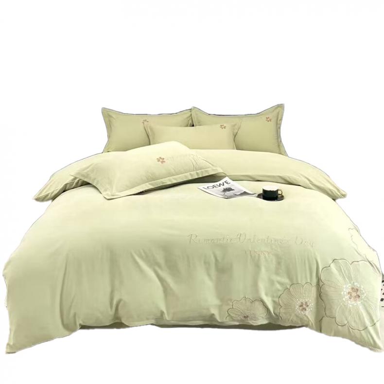 悠梦嘉居 YJ-1321 80双锦刺绣四件套 被套200*230cm/床单245*250cm/枕套48*74cm*2 （单位：套）  抹茶绿