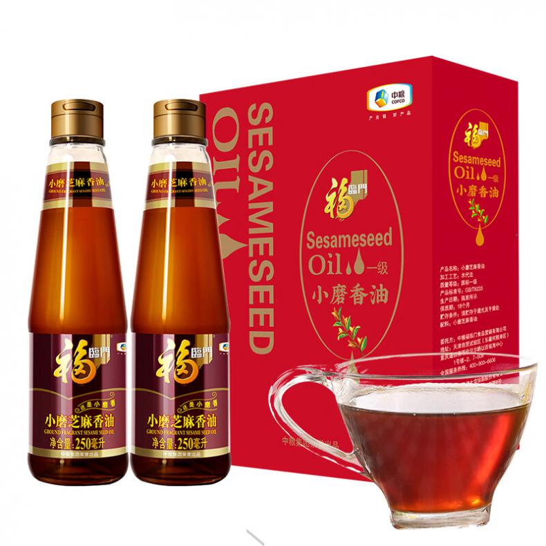 福临门 一级 小磨香油礼盒 250ml*2 （单位：盒）  