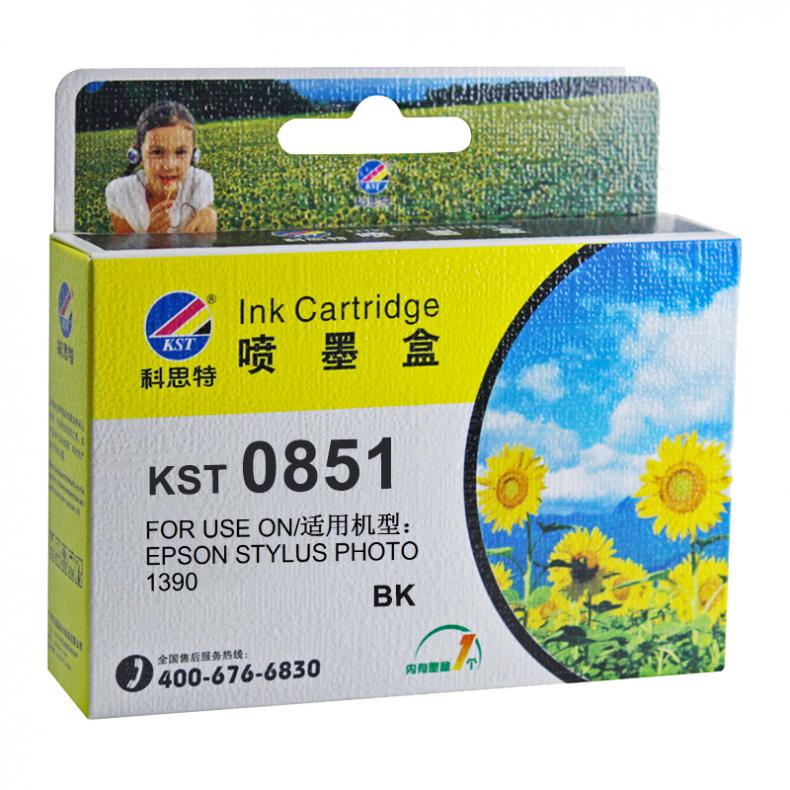 科思特（KST） T0851 墨盒 14ml （单位：个） 适用爱普生 R330 1390 黑色