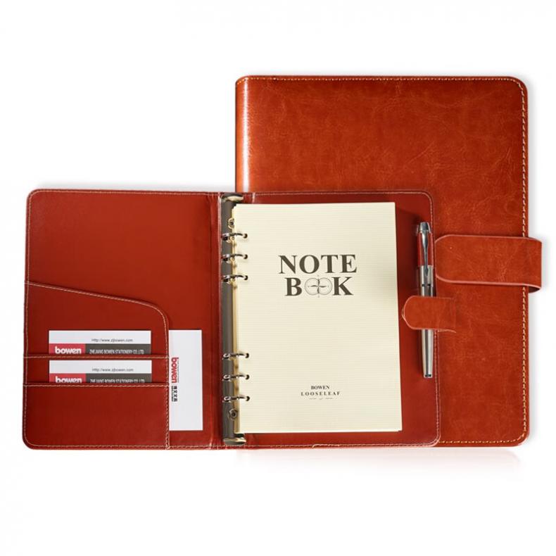 博文(BOWEN) 7811 带扣6孔磁扣活页夹笔记本 A5 8.5寸 100张/本 （单位：本） 棕色