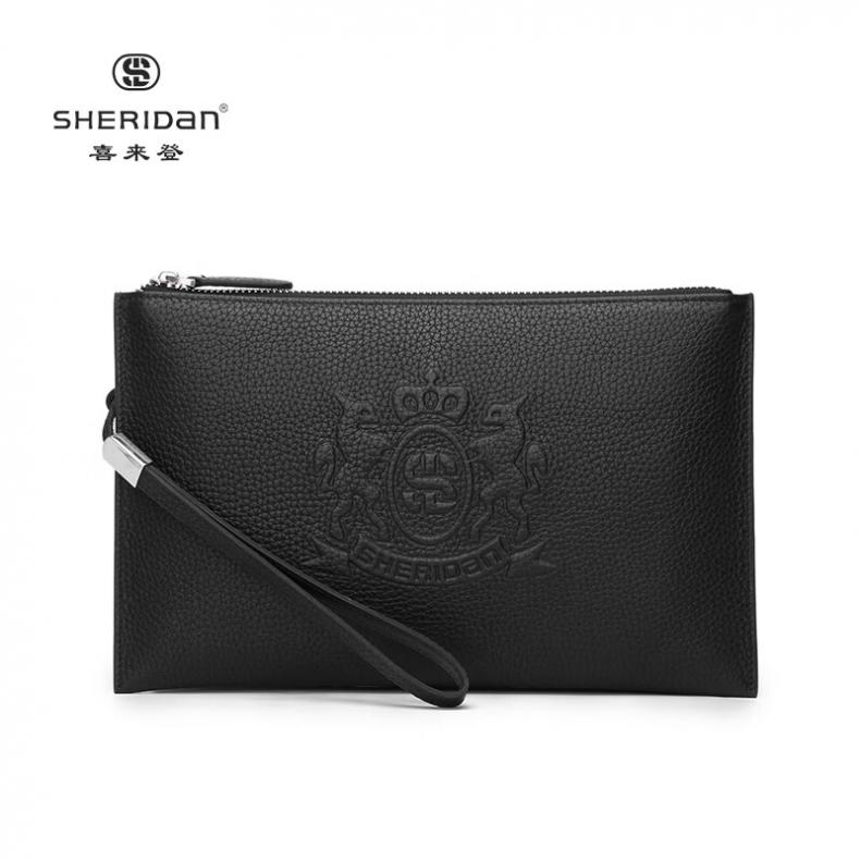喜来登（SHERIDAN） NL160932S 男士头层牛皮手包 21.5*12*4cm （单位：个） 黑色