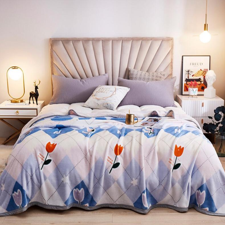 弗切尔珀榕 FTK0210226 雪貂绒珊瑚绒印花毛毯 150*200cm （单位：条） 康乃馨