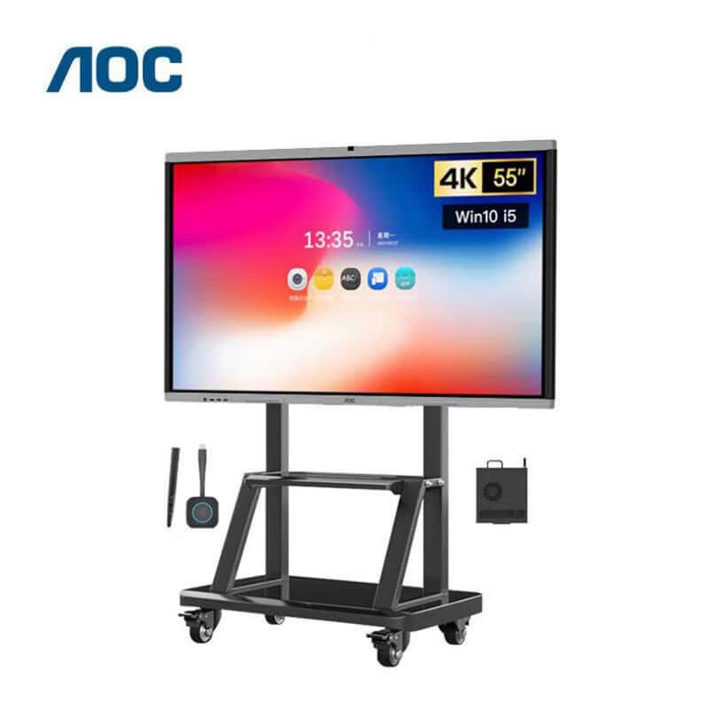 AOC 55T14MC 55英寸会议平板 单机+智能笔+投屏器+OPS+推车 （单位：套） 黑色