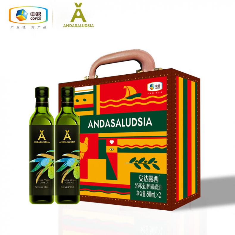 安达露西 特级 特级初榨橄榄油礼盒 500ml*2 （单位：盒）  