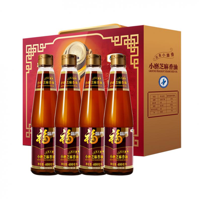 福临门 一级小磨 香油礼盒 400ml*4 （单位：盒）  