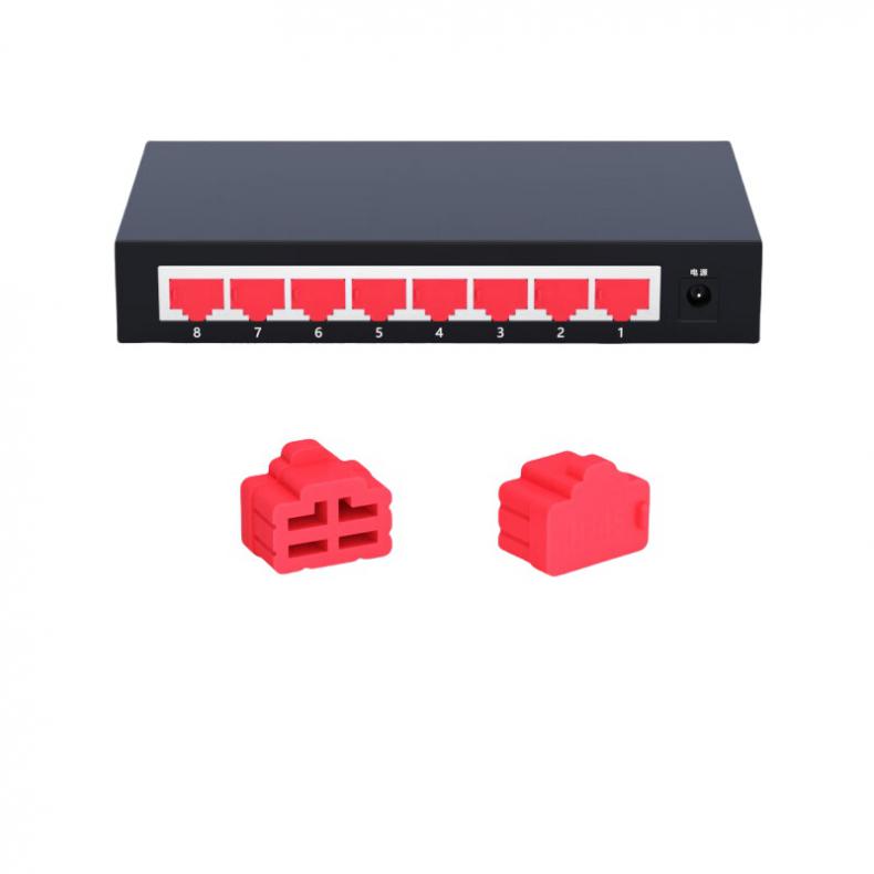 维智控  rj45 网口硅胶防尘塞 100个 （单位：袋）  红色