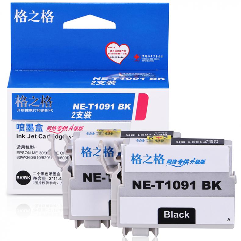  NE-T1091BK 打印机墨盒 900页 2支/盒 （单位：盒） 适用爱普生ME30 黑色