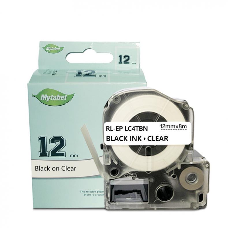 e代经典 12mm*8m 标签色带 1个/个 （单位：个） 适用EPSON LW300;LW400;LW700;LW600P;LW1000P LK-4TBW 透明底黑字