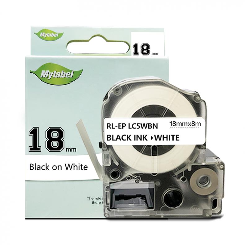 18mm*8m 标签色带  （单位：个） 适用EPSON LW400;LW700;LW600P;LW1000P LK-5WBN 白底黑字
