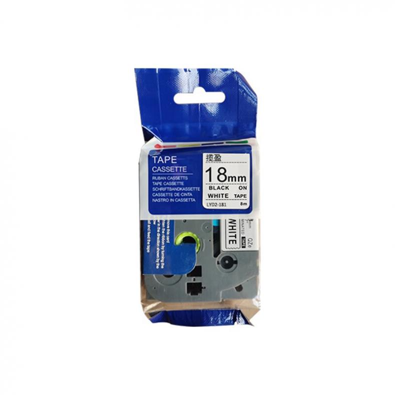 揽盈 LYD2-181 标签机色带 18mm*8m （单位：盒） 适用PT-D200;PT-2030;PT-P700;PT-9700;PT-3600 白底黑字