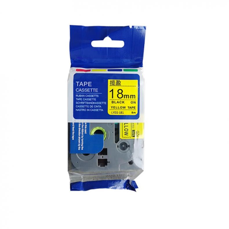 揽盈 LYD3-181 标签机色带 18mm*8m （单位：盒） 适用PT-D200;PT-2030;PT-P700;PT-9700;PT-3600 黑色