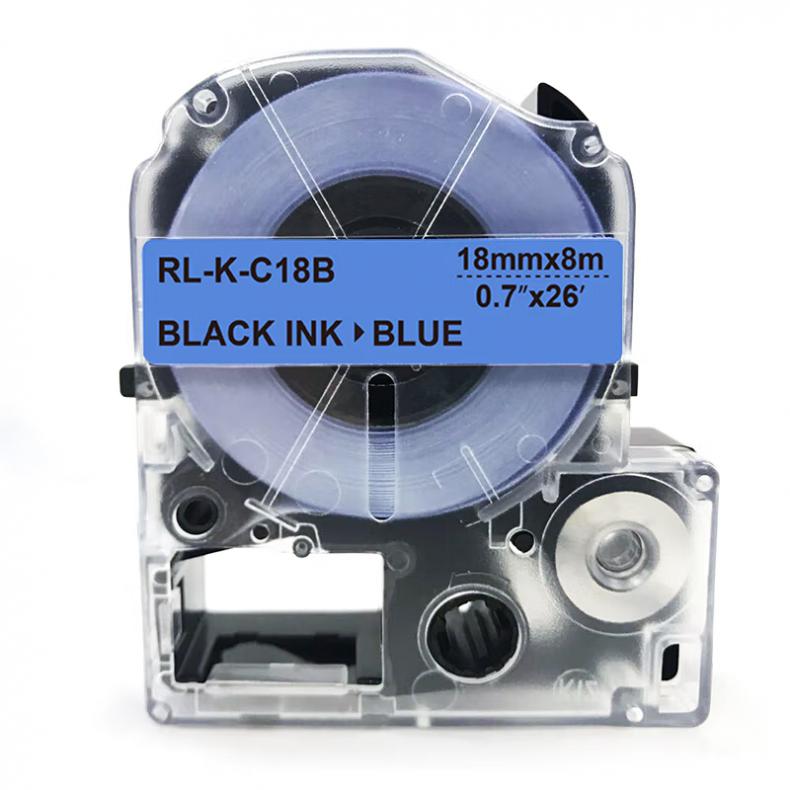 SC18B 标签色带 18mm*8m （单位：个） 适用机型SR230C/230CH/530C/550C 蓝底黑字