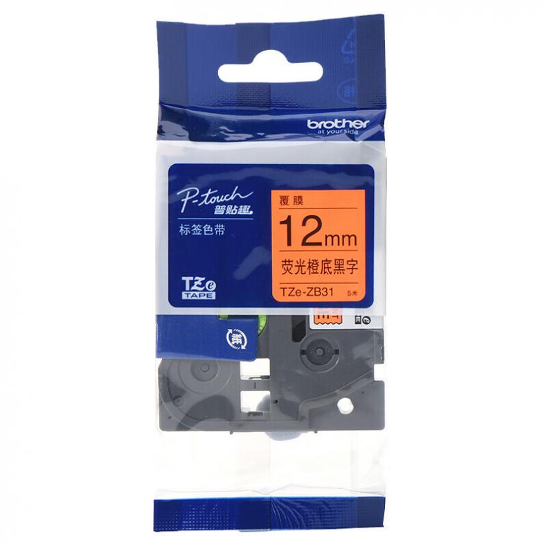  TZe-ZB31 标签机色带 12mm （单位：卷） 荧光橙底黑字 