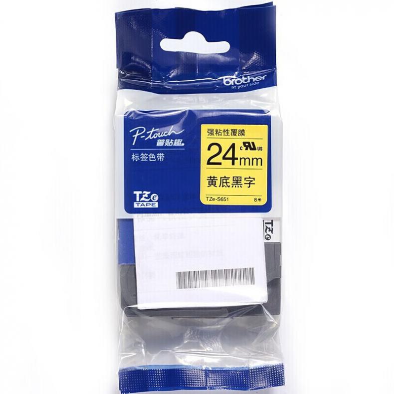  TZE-S651 标签机色带 24mm （单位：个） 黄底黑字 