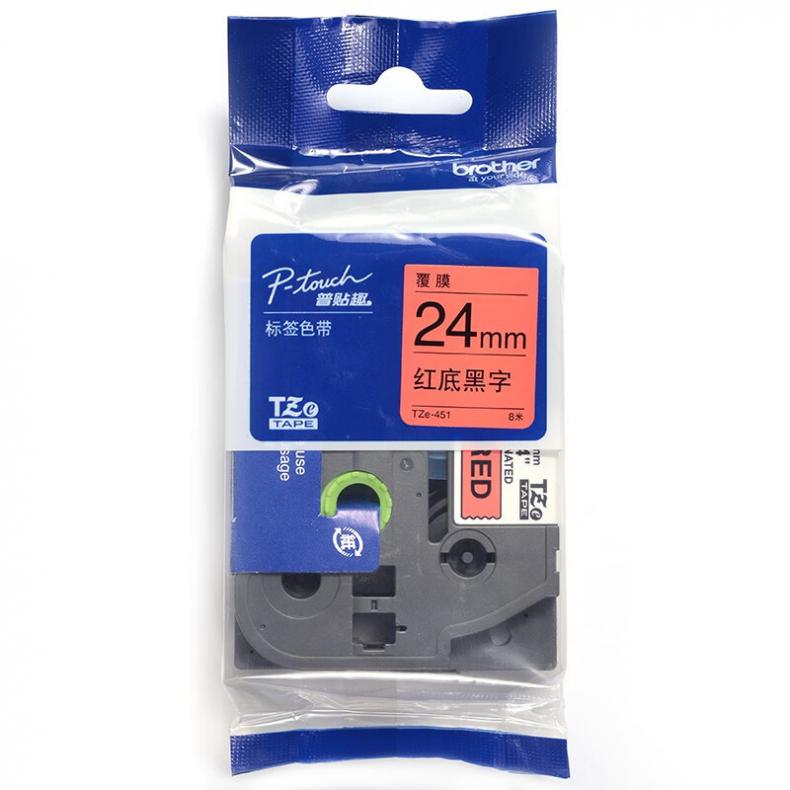 兄弟(brother) TZe-451 标签机色带 24mm （单位：支） 红底黑字