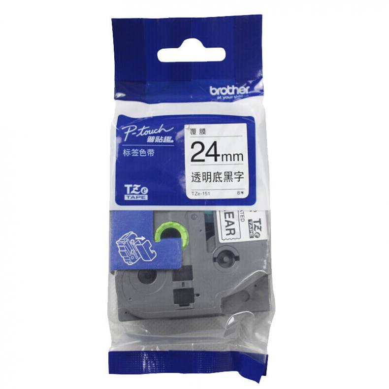 兄弟（brother） TZE-151 标签机色带 24mm （单位：盒） 透明底黑字