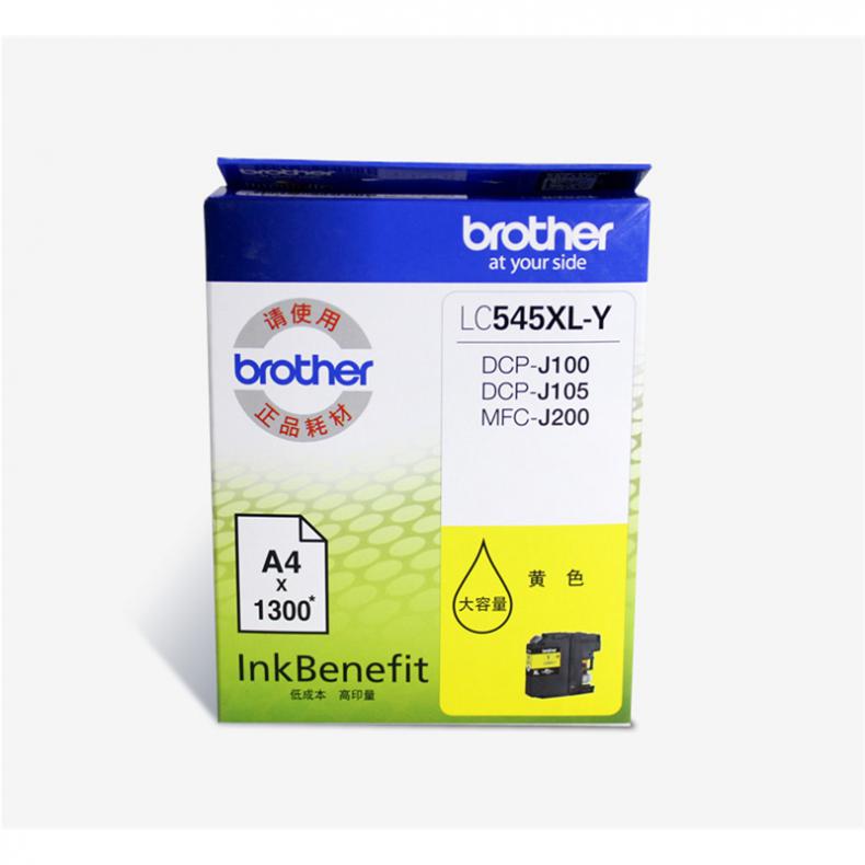 兄弟（brother） LC545XL-Y 墨盒 1300页 （单位：盒） 适用于 DCP-J100、DCP-J105、MFC-J200 黄色