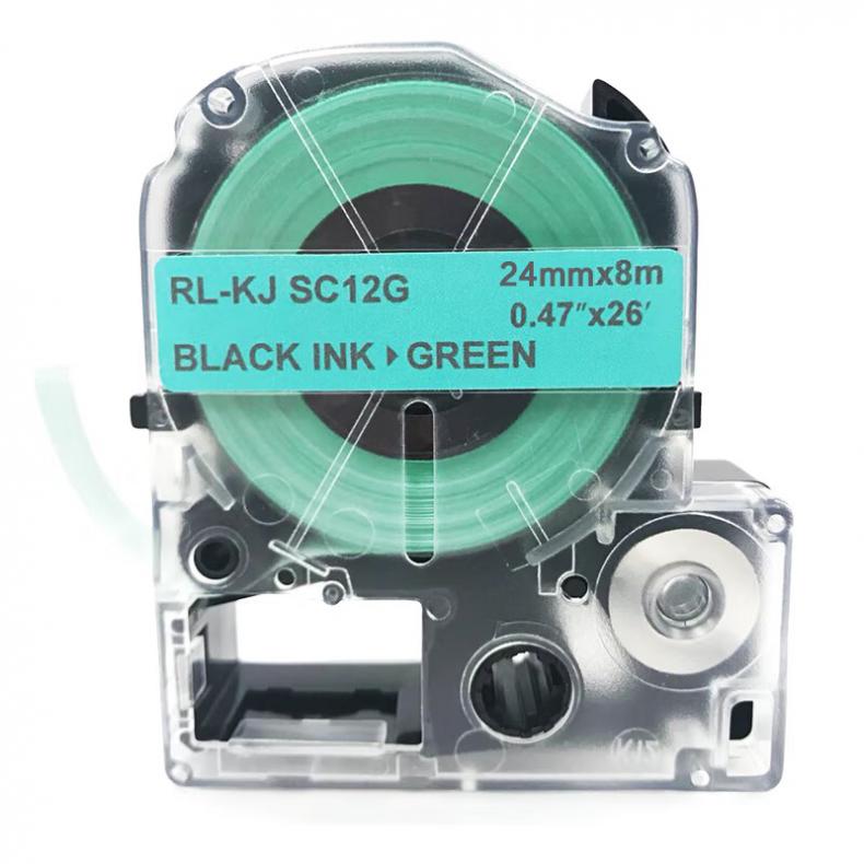 扬帆耐立（YFHC） YFHC-SC24G 标签色带 标准版 24mm*8m （单位：盒） 适用:SR230C/230CH/530C/550C 绿底黑字