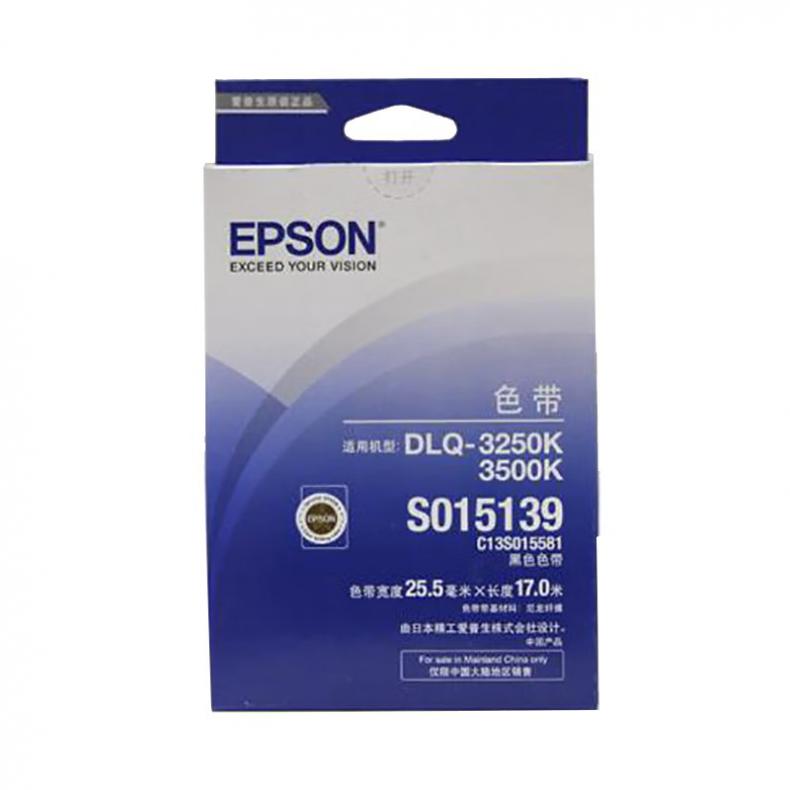 &nbsp;爱普生（EPSON） C13S015581 原装色带 25.5mm*17m （单位：只） 适用DLQ-3500K/3250K 黑色