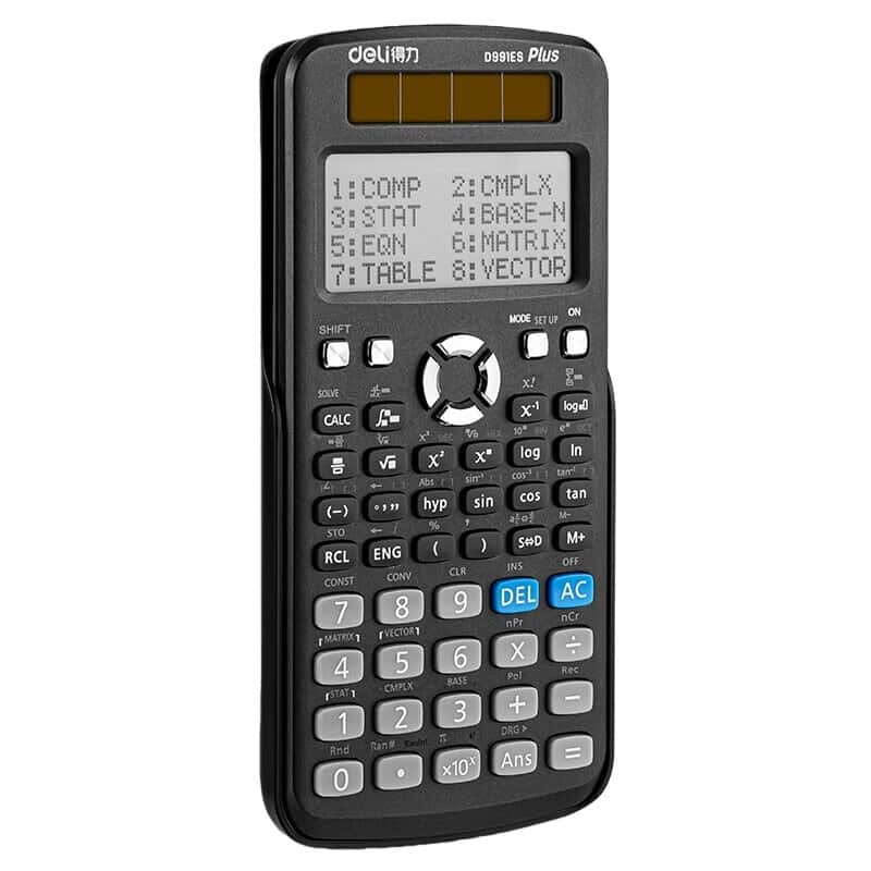 得力（deli） D991ES 函数计算器 171.7*82.6*17.6mm （单位：个） 曜石黑