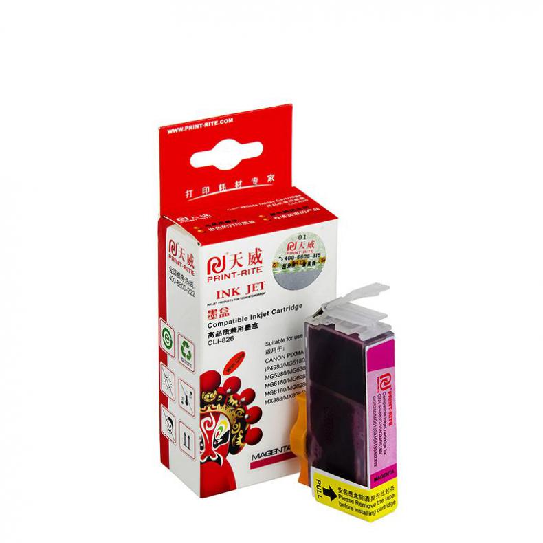 天威（PrintRite） CLI-826 墨盒 674页 （单位：盒） 适用佳能MX898 MG6280 IP4980 IX6580 IP4880 G5180 MG8180 洋红色