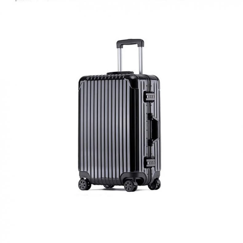 WRC W-9012 糖果色亮面时尚铝框旅行箱 20英寸 （单位：个）  黑色