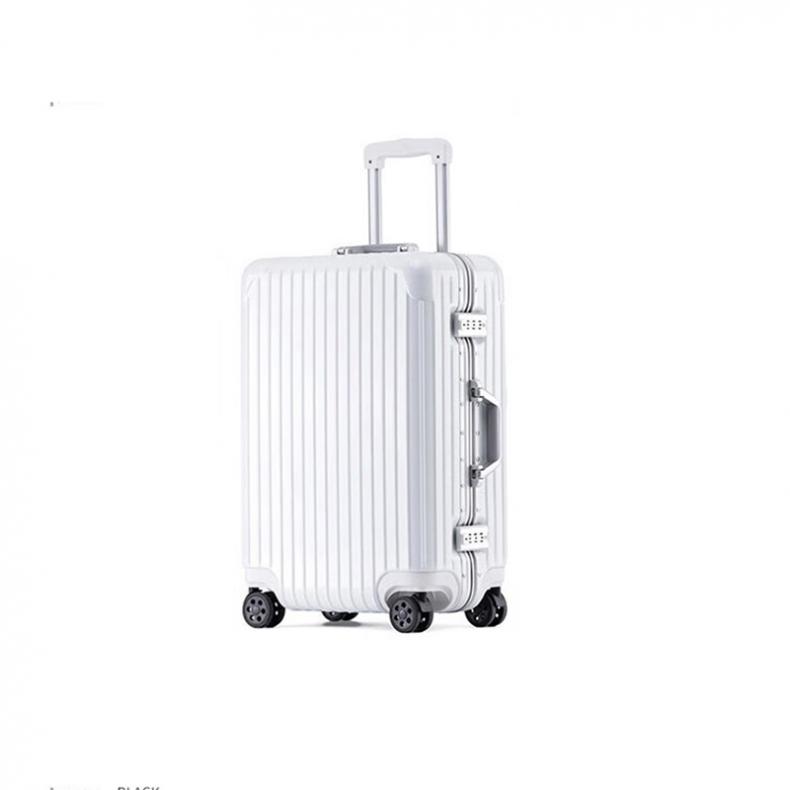 WRC W-9012 糖果色亮面时尚铝框旅行箱 20英寸 （单位：个）  珍珠白