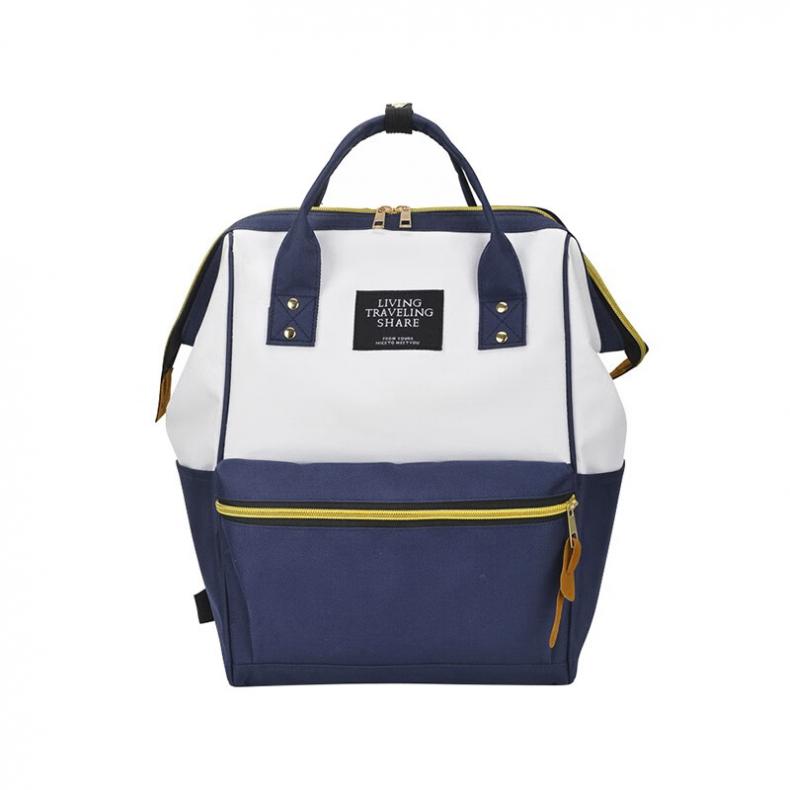 WRC W-0022 大容量防泼水双肩包 27*17*39cm （单位：个）  蓝白色