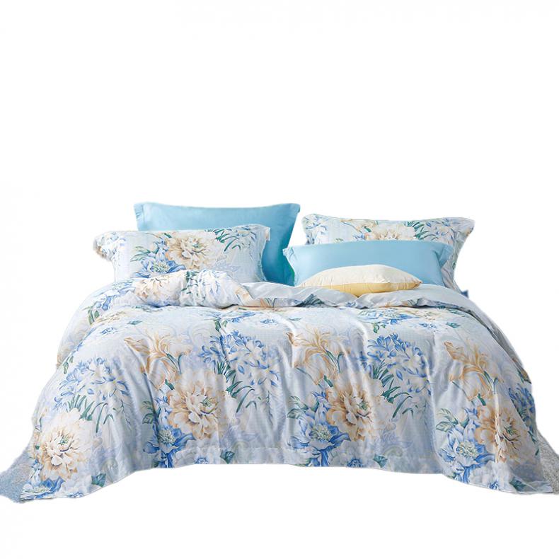 富安娜（FUANNA） 清袖幽兰 纯棉四件套 被套203*229cm （单位：套） 礼盒装 