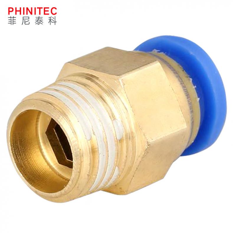 菲尼泰科（PHINITEC） P205 快速快插螺纹直通接头 PC12-04 （单位：个）  蓝色盖帽