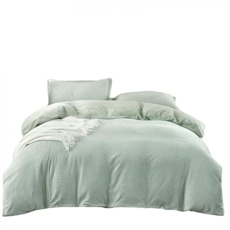 啄木鸟（PLOVER） ZMN-NNR013 牛奶绒雕花四件套 200*230cm （单位：套）  抹茶