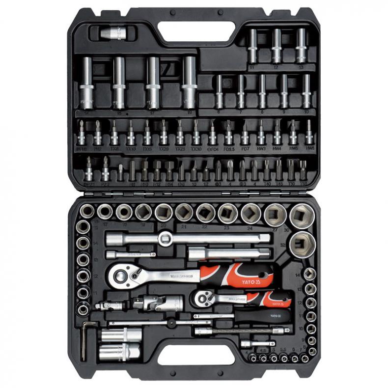 易尔拓（YATO） YT-12681 1/2英寸和1/4英寸套筒扳手组套 94件套 （单位：套）  