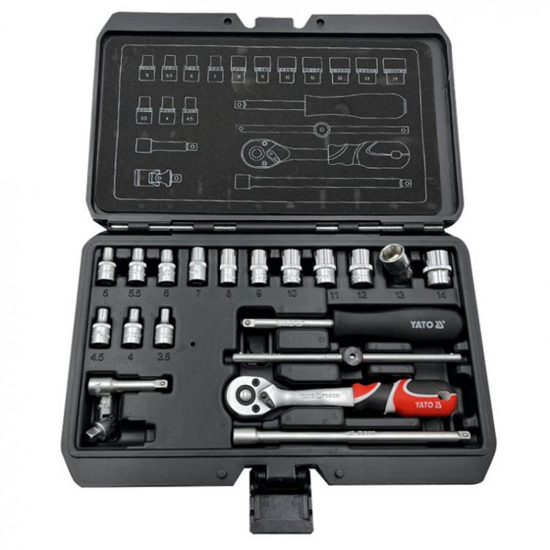易尔拓（YATO） YT-14491 1/4英寸套筒扳手组套 20件套 （单位：套）  