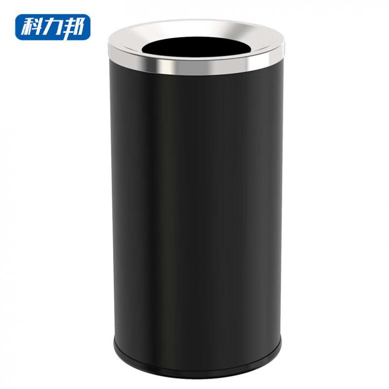 科力邦 KB1027 不锈钢垃圾桶 斜投式 38*73cm （单位：个）  黑色