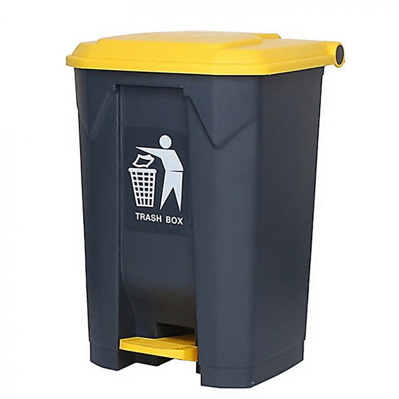 科力邦 KB1011 脚踏垃圾桶 45L （单位：个）  黄色