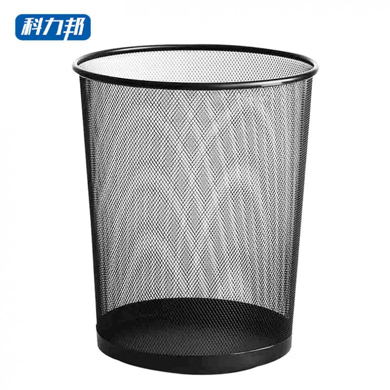 科力邦 KB3008 铁质网篓垃圾桶 中号 直径265*高280mm （单位：个）  黑色