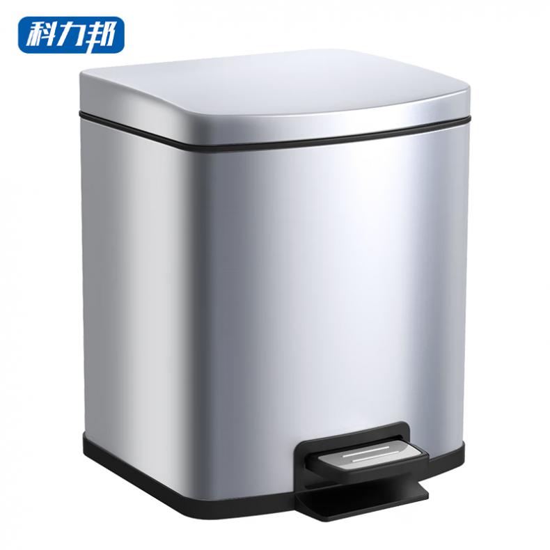 科力邦 KB1099 脚踏不锈钢方形垃圾桶 9L （单位：个）  