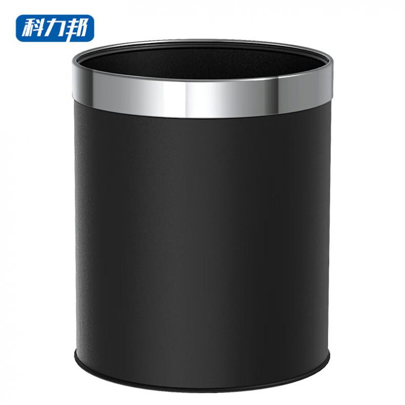科力邦 KB1028 金属垃圾桶 22.5*25cm （单位：个）  黑色