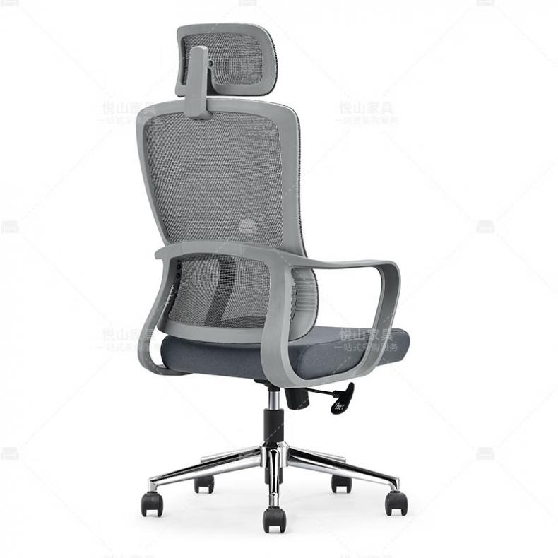 悦山（YUESHAN） YSOC1U-058A-HSW 办公椅 610*600*1080-1280mm （单位：把） 带头枕 黑色