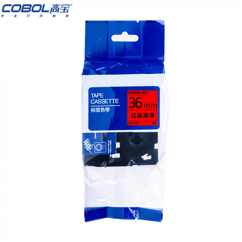 高宝（COBOL） CZe-461 标签机色带 36mm*8m （单位：个） 适用兄弟 GI100/PT200/PT1000/PT1000BM新老包装交替发货 红底黑字