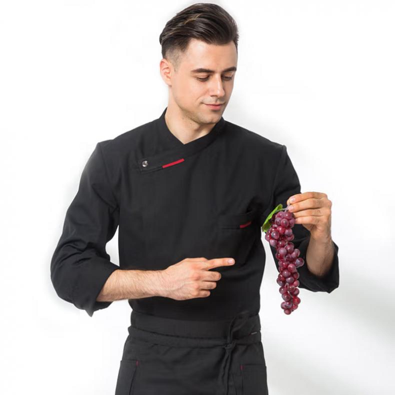 劳博士（LABORS) LBS-033 厨师工作服上衣 XXL （单位：件）  黑色