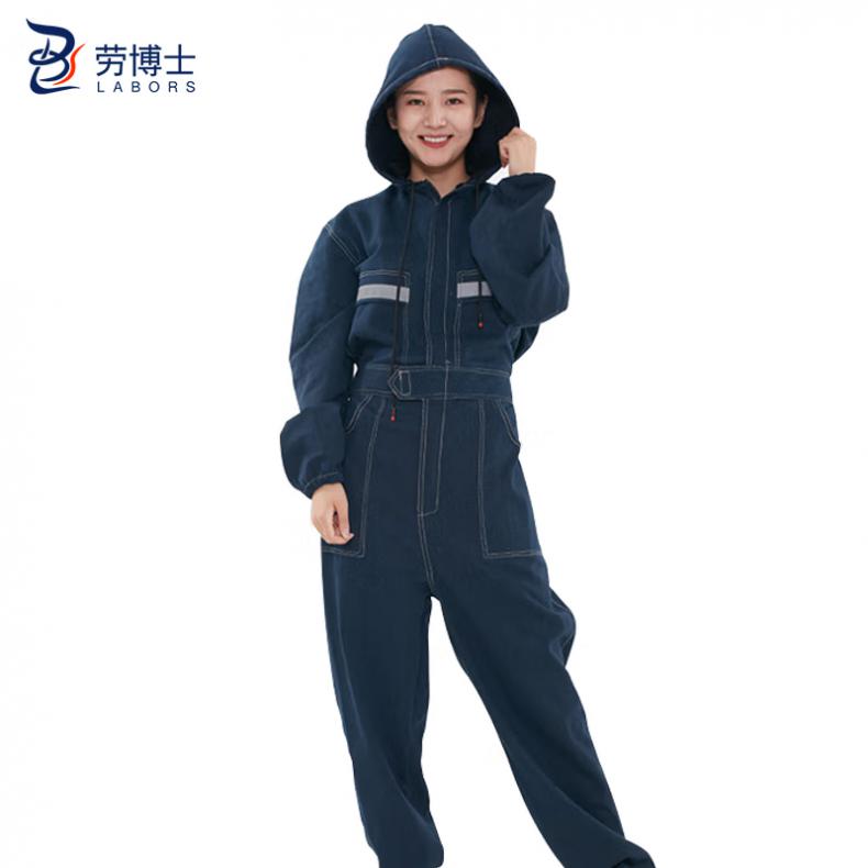 劳博士（LABORS) LBS-618 连体工作服 带帽电焊工装 4XL （单位：套）  牛仔