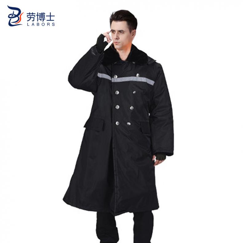劳博士（LABORS) LBS840 加厚长款棉大衣 加绒可拆有反光  （单位：件）  黑色