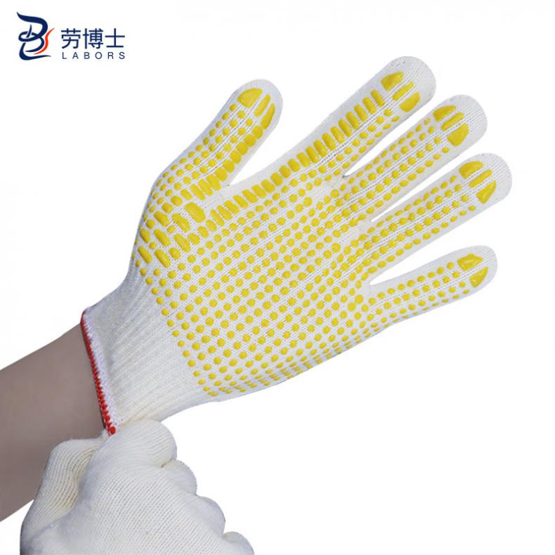 劳博士（LABORS) LBS-047 劳保手套 点塑纱线手套  （单位：双）  黄色