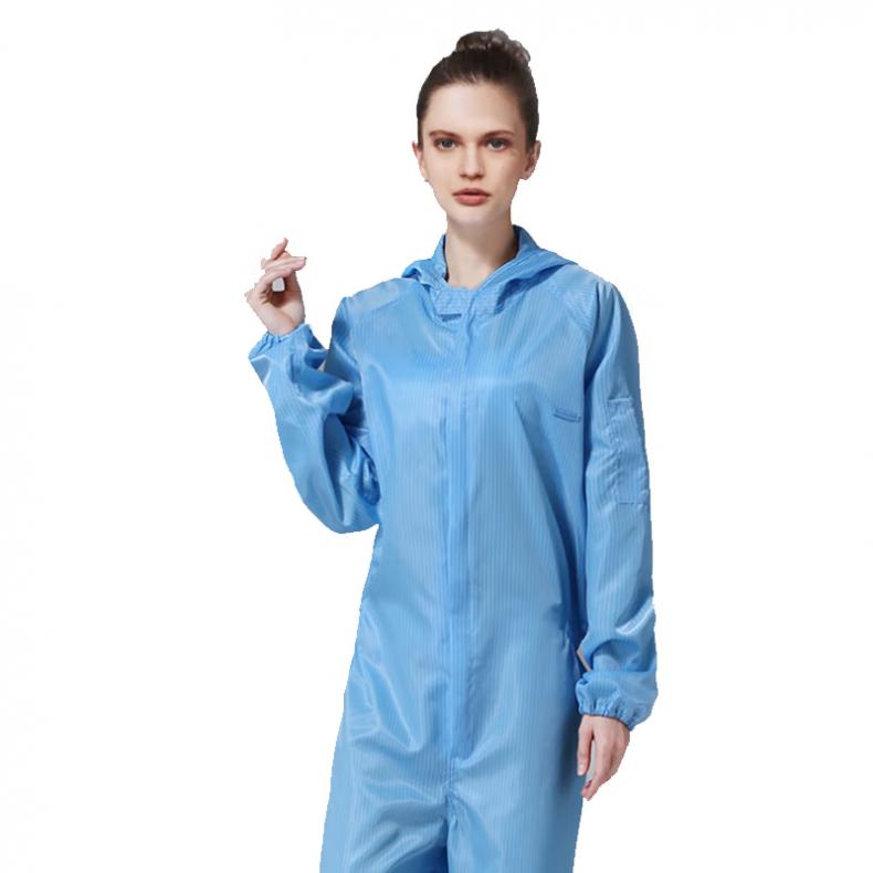 劳博士（LABORS) LBS-642 连帽连体静电条纹服 XXXL （单位：套）  蓝色