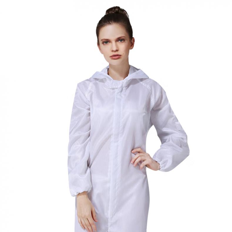 劳博士（LABORS) LBS-642 连帽连体静电条纹服 M （单位：套）  白色